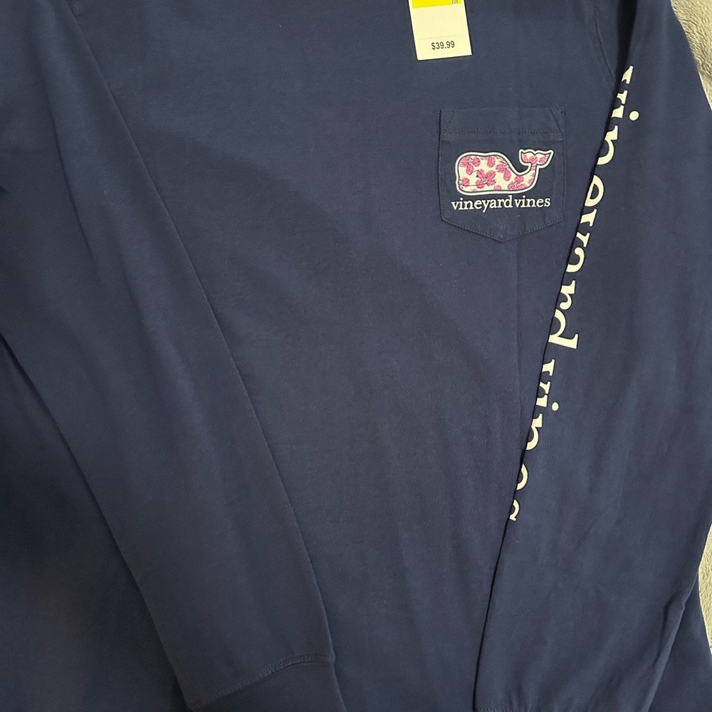 Vineyard Vines Navy Long Sleeve Tee